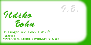 ildiko bohn business card